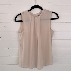 Ivory, sleeveless, Zara back button-down top
